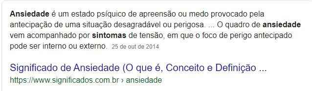 significado resumido da ansiedade