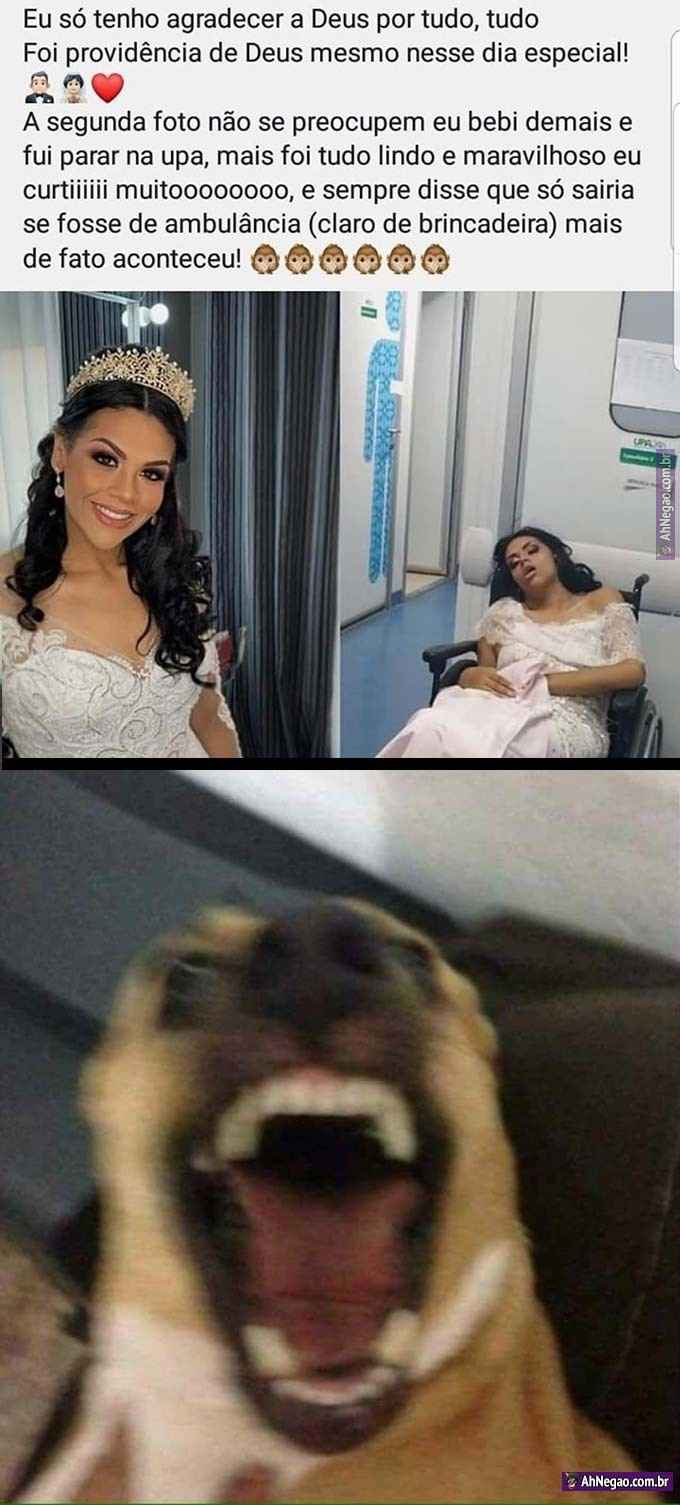 É assim que a gente vê que a festa foi realmente aproveitada.  Se o vestido for alugado, a emoção au