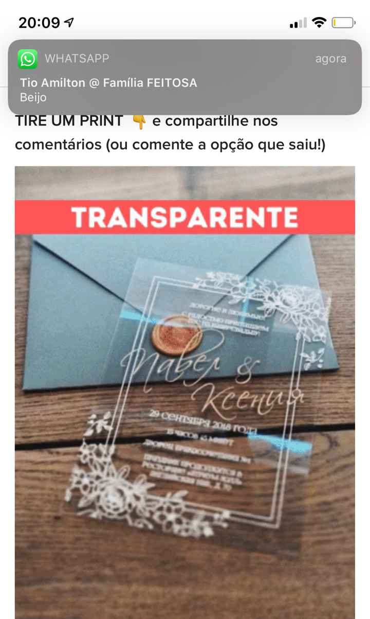 TIRE UM PRINT para decidir o convite - 1
