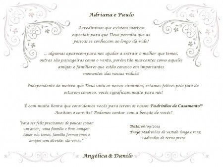 Convite dos padrinhos