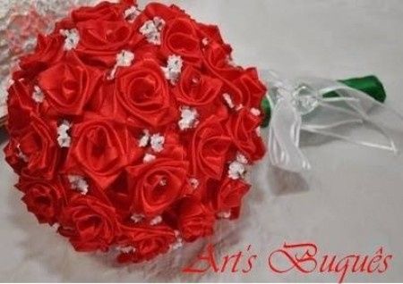 Buquê de Flores de cetim com broches, vejam!! - 2