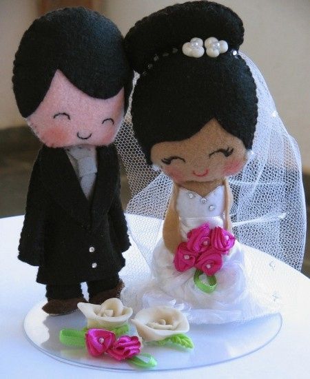 Resultado de imagem para bolo de feltro de casamento