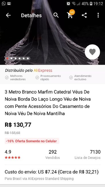 Meu véu do Aliexpress chegou! #vemver - 5