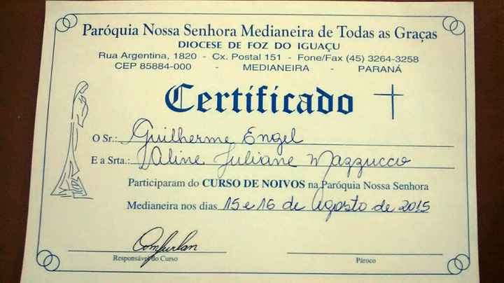 Curso de noivos - início - 1