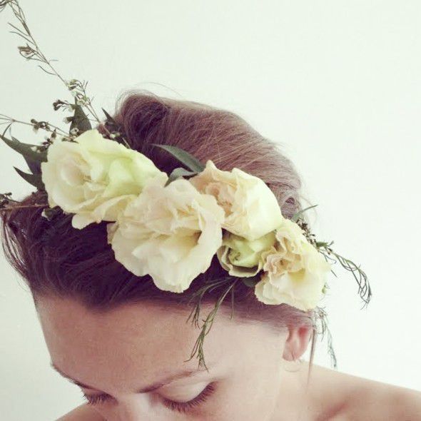 Sua coroa de flores pronta