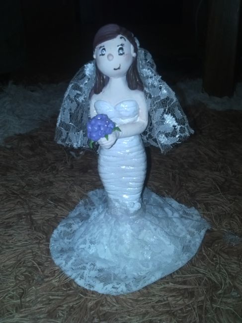 noivinha para topo de bolo que eu mesma fiz