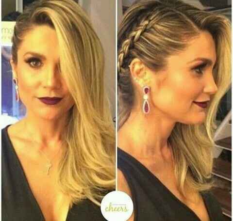 Cabelo com a trança ao lado com o Véu!