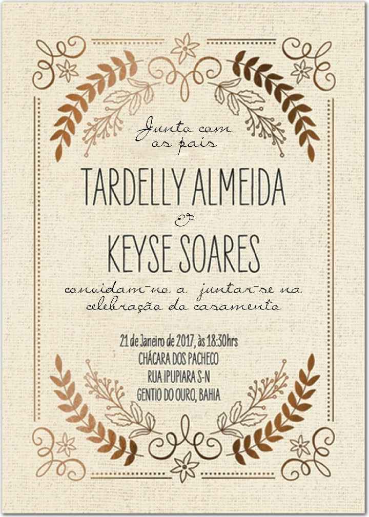 Arte do nosso convite -vem ver- casamento keyse&tardelly - 1