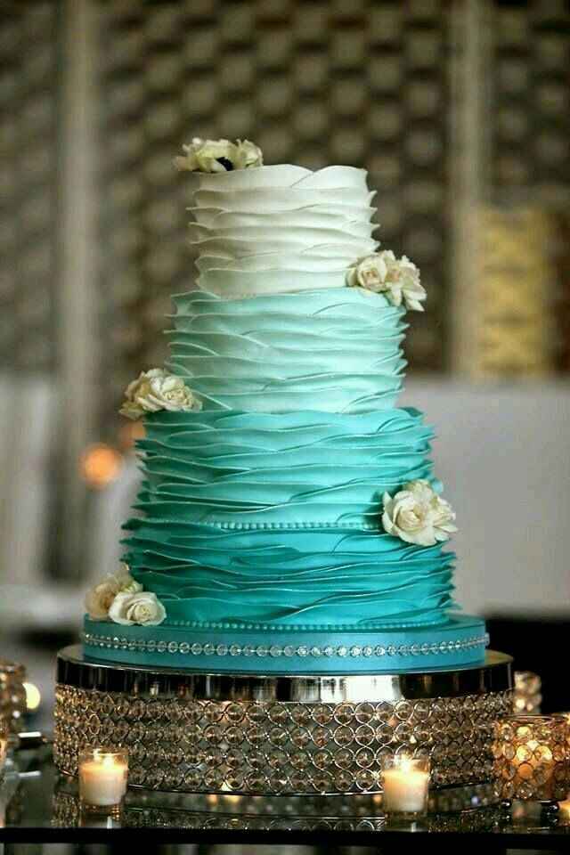 Bolo de casamento azul ❤ - 1