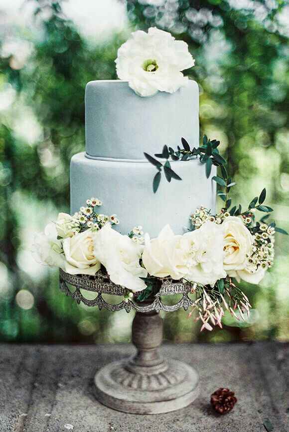 Bolo de casamento azul ❤ - 9