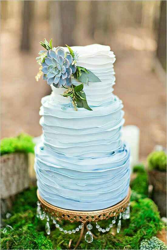 Bolo de casamento azul ❤ - 10