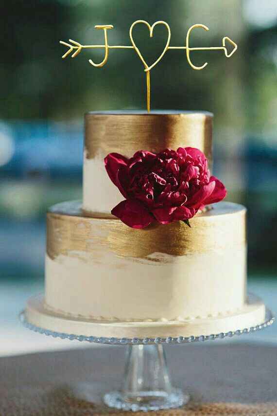 Bolo de casamento dourado ❤ - 7