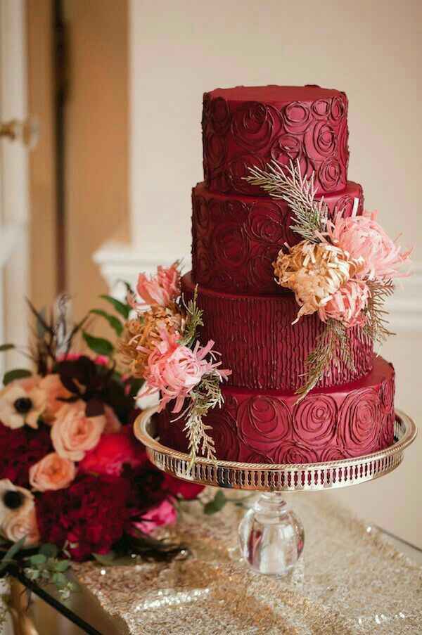 Bolo de casamento marsala ❤ - 7