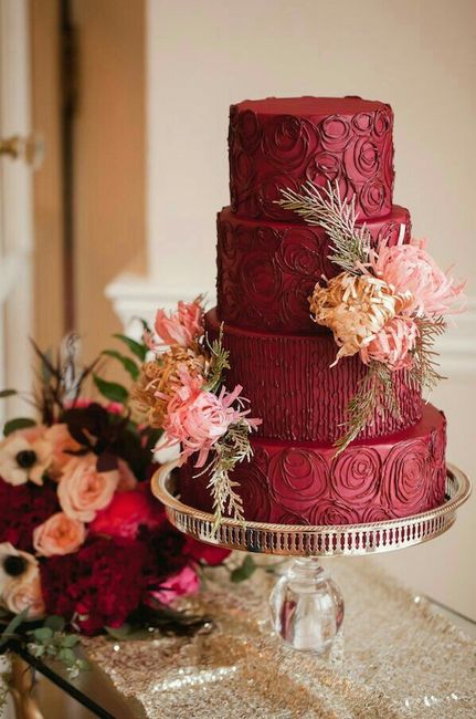 Bolo de casamento marsala ❤ - 7