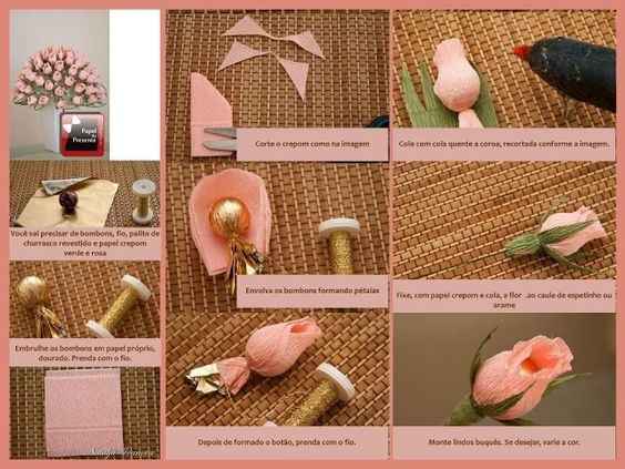 Rosa com bombom