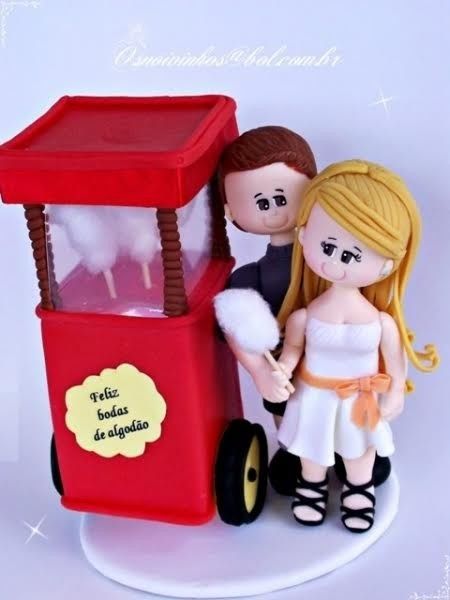 Topo de Bolo Bodas de algodão