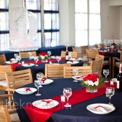 Decoração azul marinho e vermelho 5