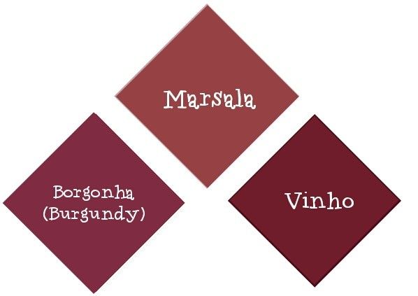 Cor principal: Marsala, vermelho queimado ou vinho 2