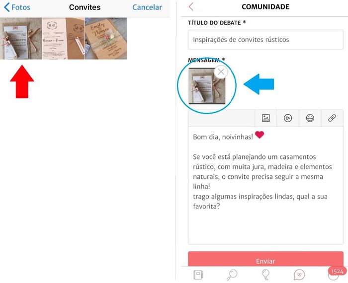 Como inserir fotos em debates?