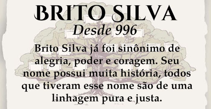 Seremos a família Brito Silva. 1