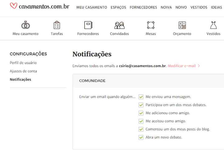notificações