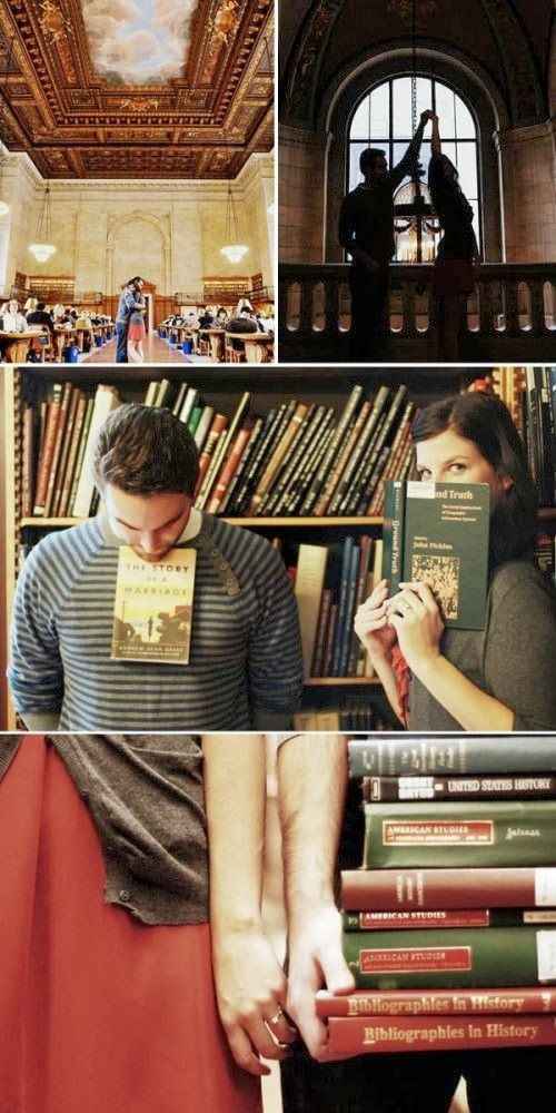Pré wedding na biblioteca