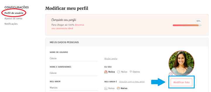 Como mudar a foto de perfil?