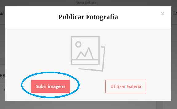 Como inserir fotos em debates?