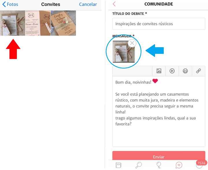 Como inserir fotos em debates?
