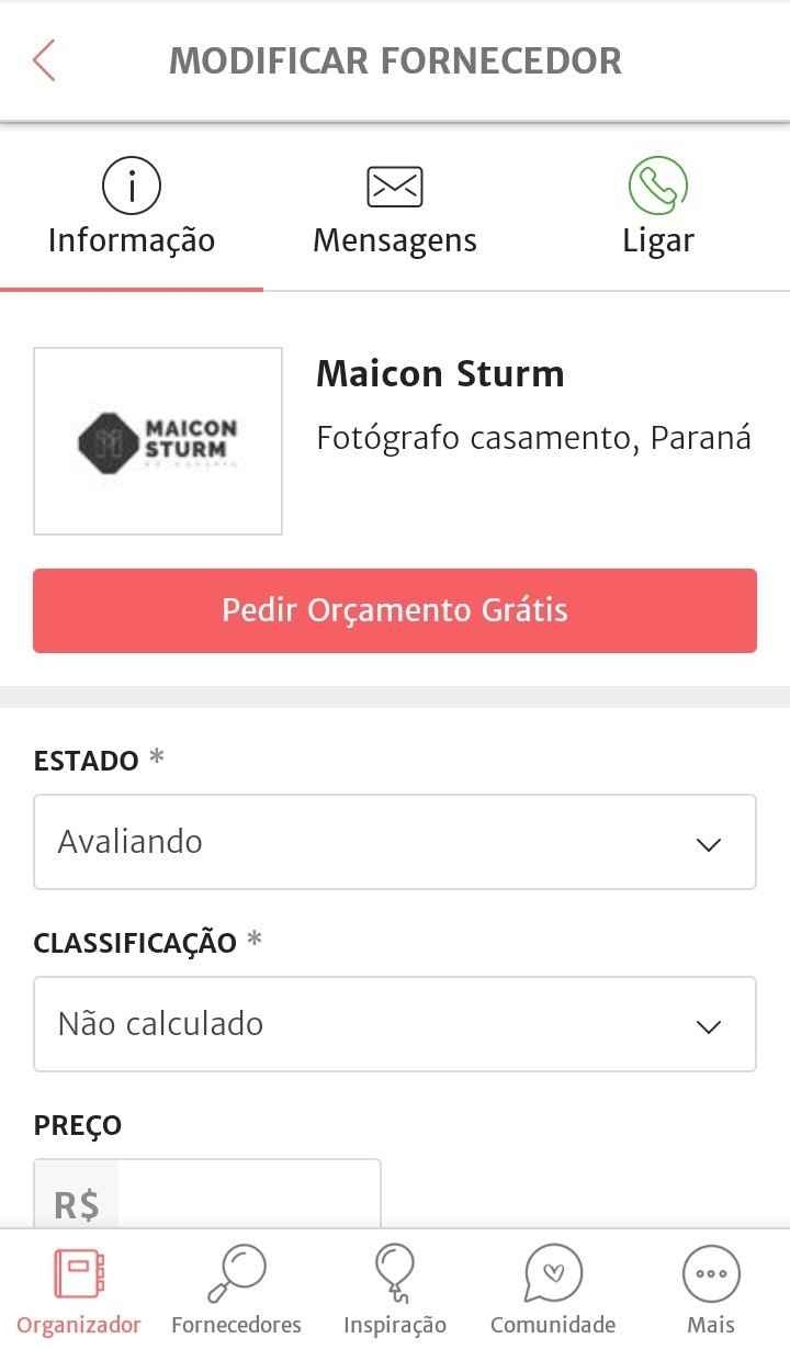 Editar fornecedor