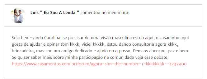 Comentário no mural