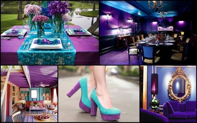 2) Azul Tiffany com roxo