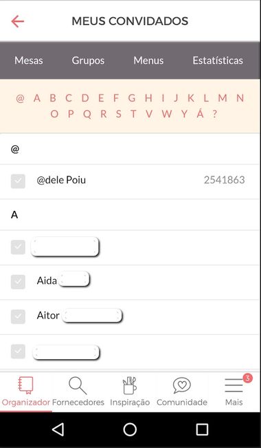 Atualizações no app para Android