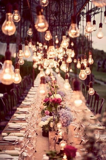 Decoração suspensa: velas e luzes