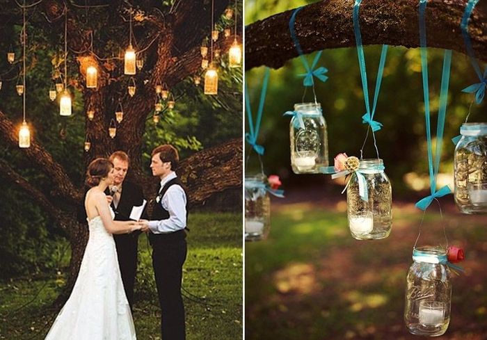 Decoração suspensa: velas e luzes