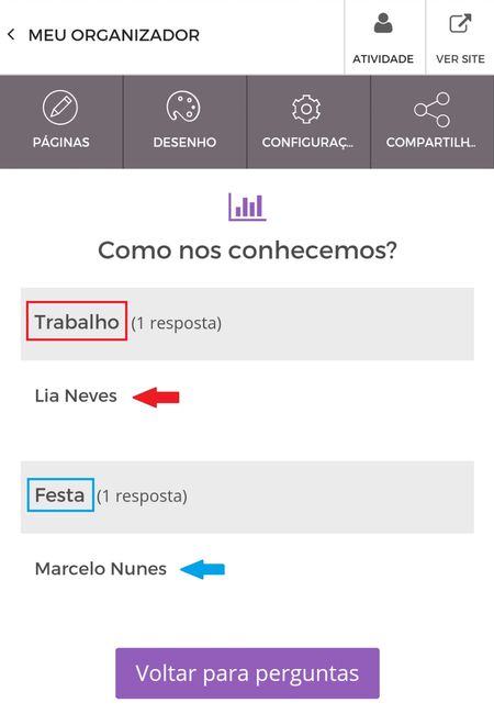 Teste web de casamento