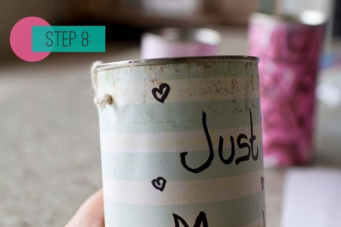 DIY latinhas para o carro dos noivos