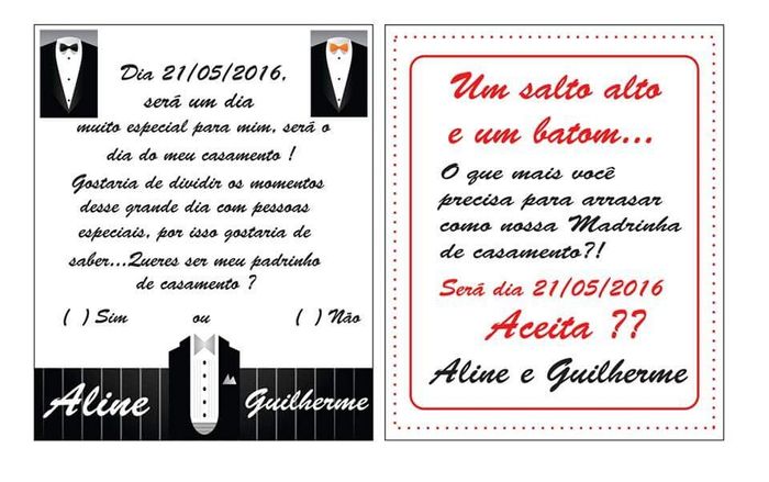 Convites dos padrinhos - 1