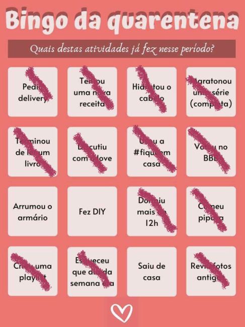 Bingo da quarentena: quem se atreve? #NoivasEmCasa 7