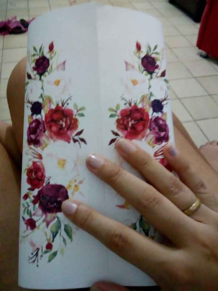 Meu convite de casamento flores marsala - 3
