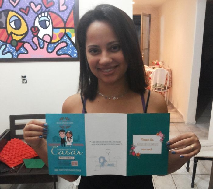 Convite entregue para madrinha