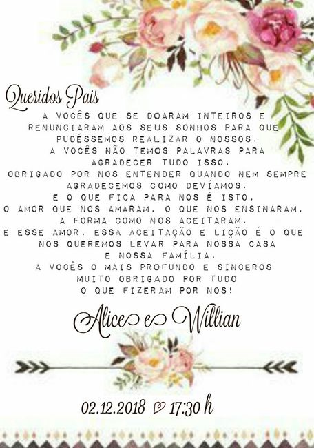 Mensagem no convite - 1