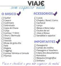O que levar na viagem... - 2