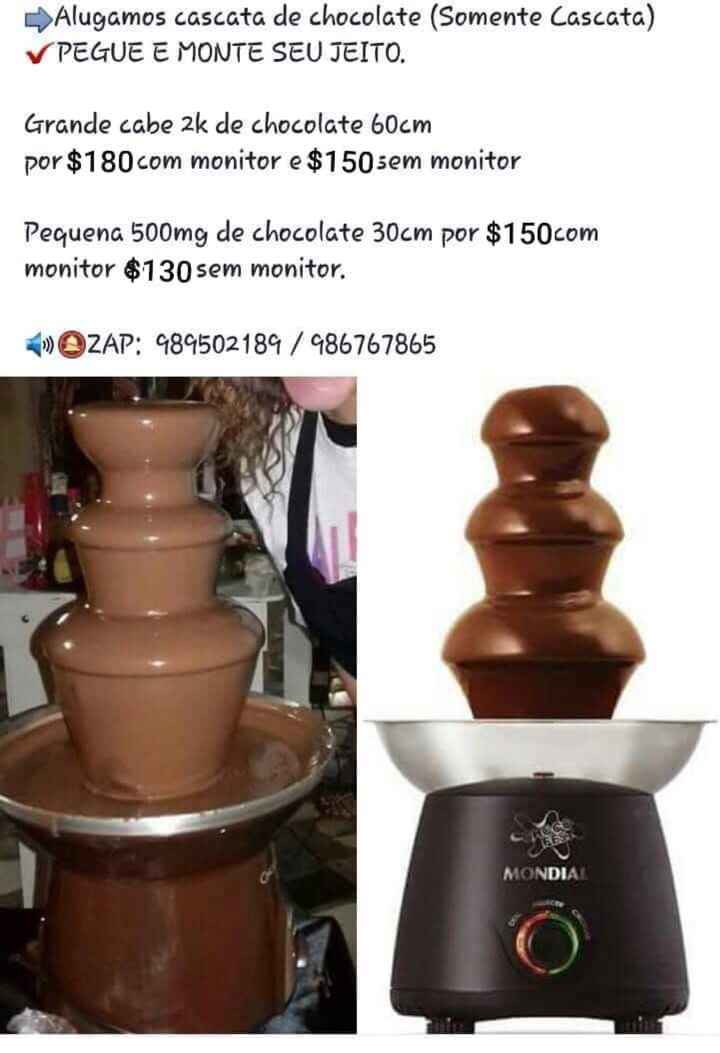 Cascata de chocolate de sobremesa, quanto vocês pagarão? - 1