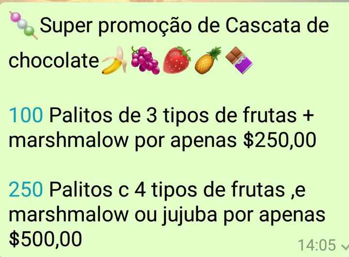 Cascata de chocolate de sobremesa, quanto vocês pagarão? - 2