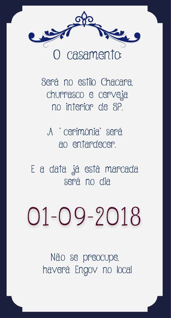 Arte do convite dos padrinhos - 2