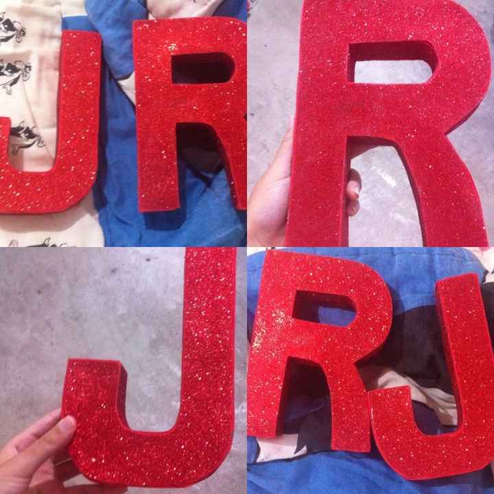 Letras decoradas - diy ( feitas de caixa de sapato) - 1
