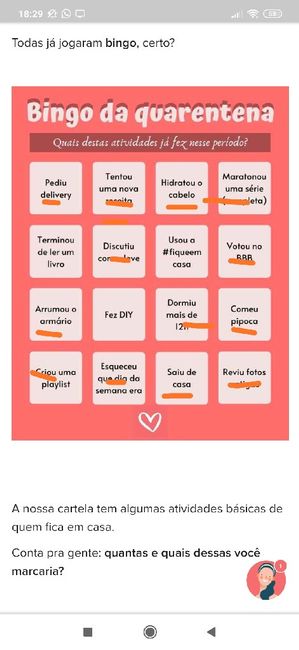Bingo da quarentena: quem se atreve? #NoivasEmCasa 24
