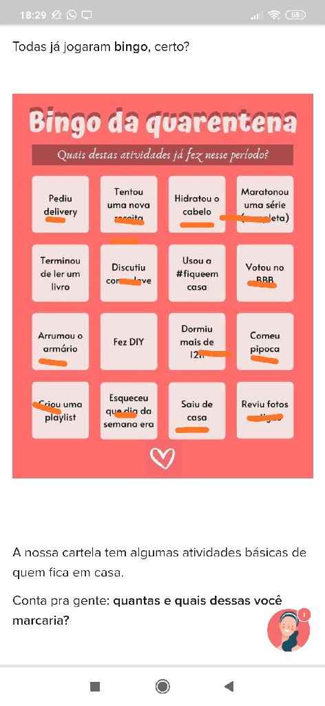Bingo da quarentena: quem se atreve? #NoivasEmCasa - 1