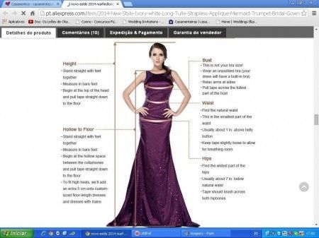 Modelo para compra de vestido Ali